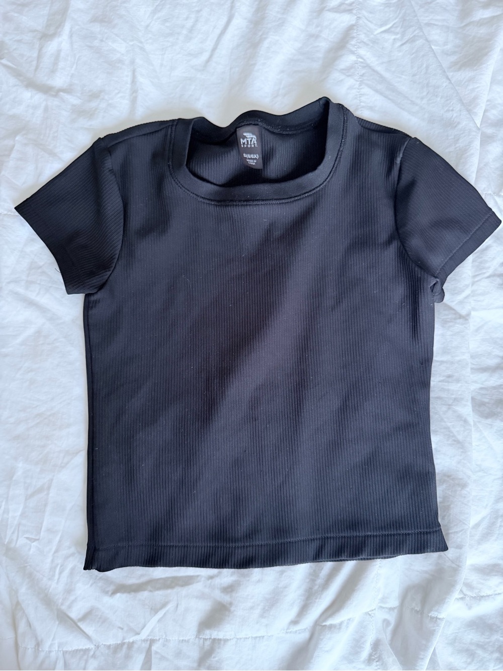 Basic Black Ribbed Kids Tee by MT